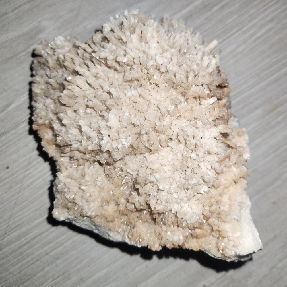 Natural Raw Dogtooth Calcite Crystal‎ Cluster Tan White Mineral Specimen 4.5"